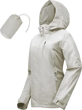 33,000ft Packable Rain Jacket Women Lightweight Waterproof Raincoat with Hood Cycling Bike Jacket Windbreaker