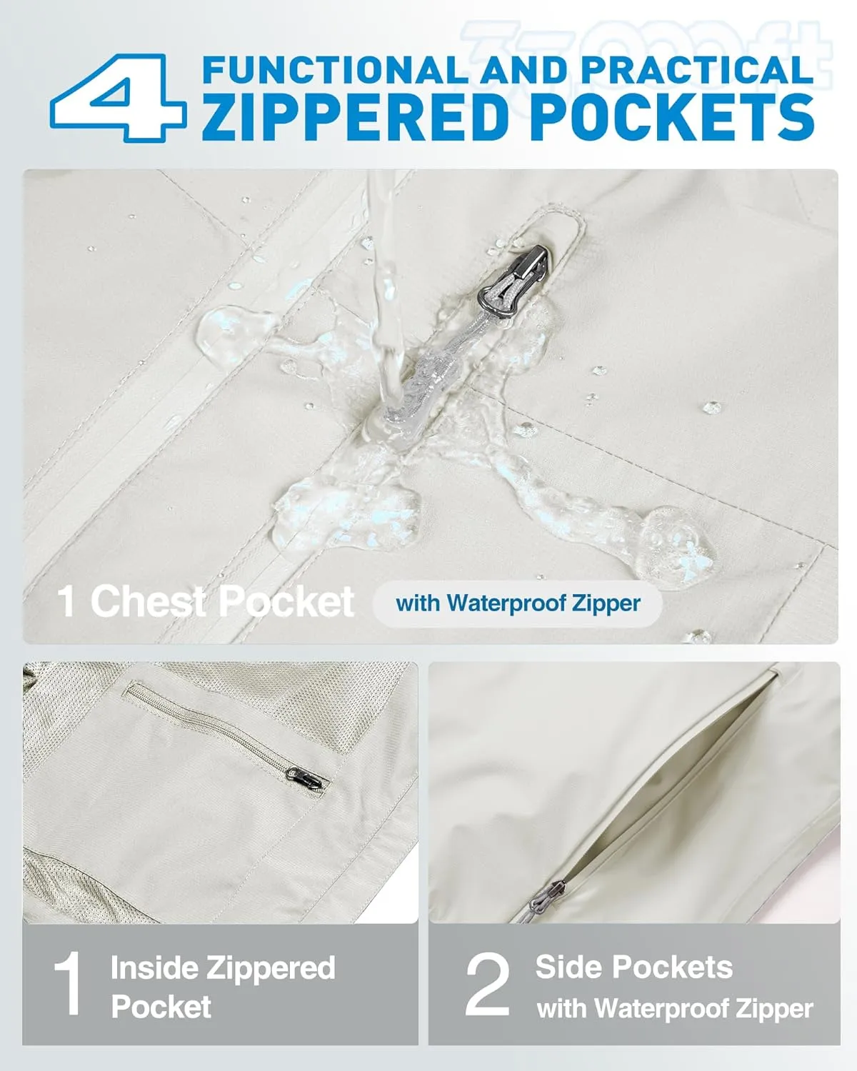 33,000ft Packable Rain Jacket Women Lightweight Waterproof Raincoat with Hood Cycling Bike Jacket Windbreaker