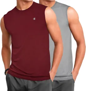 Champion Big and Tall Sleeveless Shirt for Men ?C 2 Pack Performance Muscle Shirt