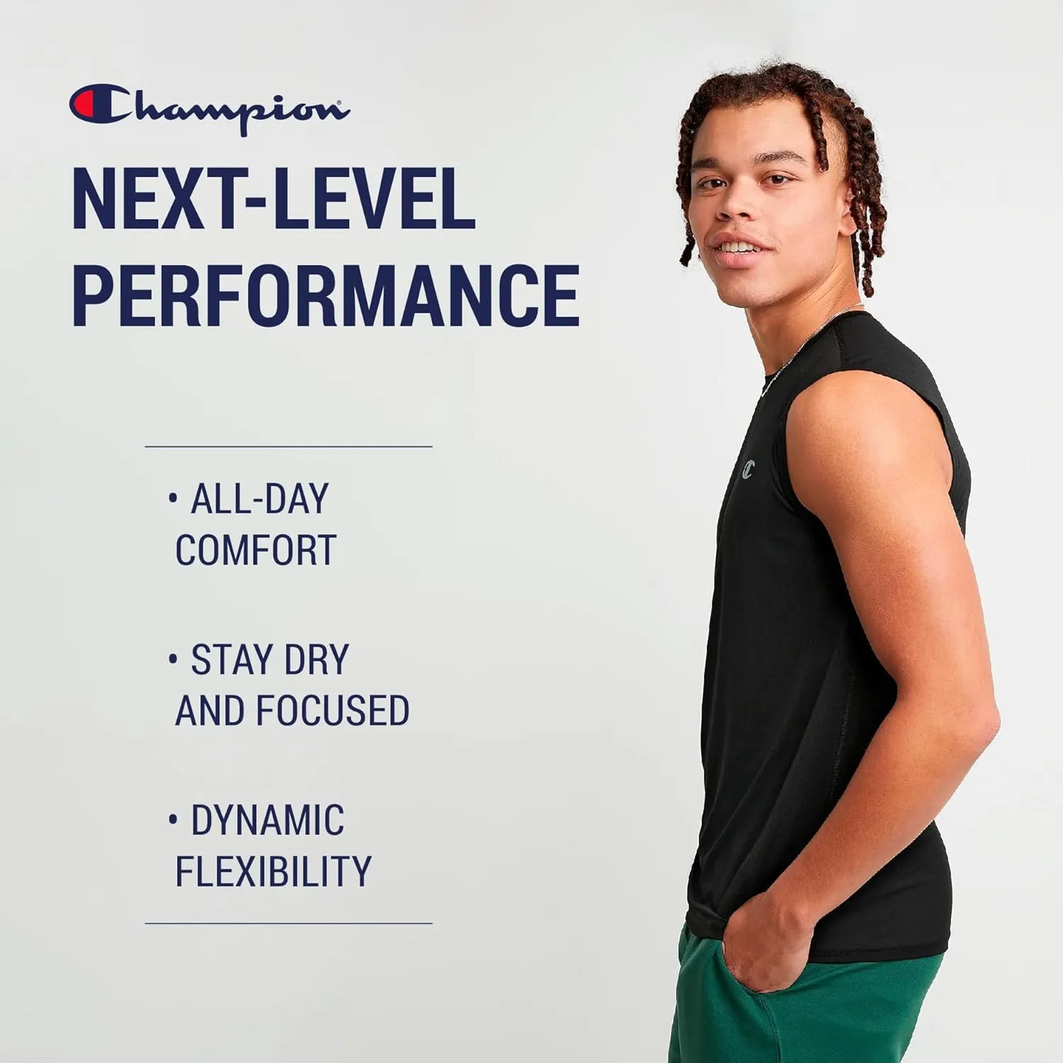 Champion Big and Tall Sleeveless Shirt for Men ?C 2 Pack Performance Muscle Shirt