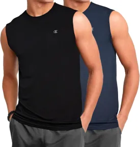 Champion Big and Tall Sleeveless Shirt for Men ?C 2 Pack Performance Muscle Shirt