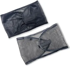 DONNA Satin & Mesh Wrap 2PCS Face Wash Headbands for Women with Shower Cap