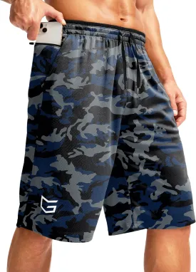 G Gradual Men's Long Basketball Shorts with Zipper Pocket 11'' Quick Dry Gym Shorts Lightweight Mesh Athletic Shorts for Men