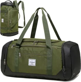 Laripwit Travel Duffle Bag for men 40L Medium Sports Gym Bag with Wet Pocket & Shoes Compartment Weekender Overnight Backpack for Traveling Duffel Bag Backpack for Women, Green