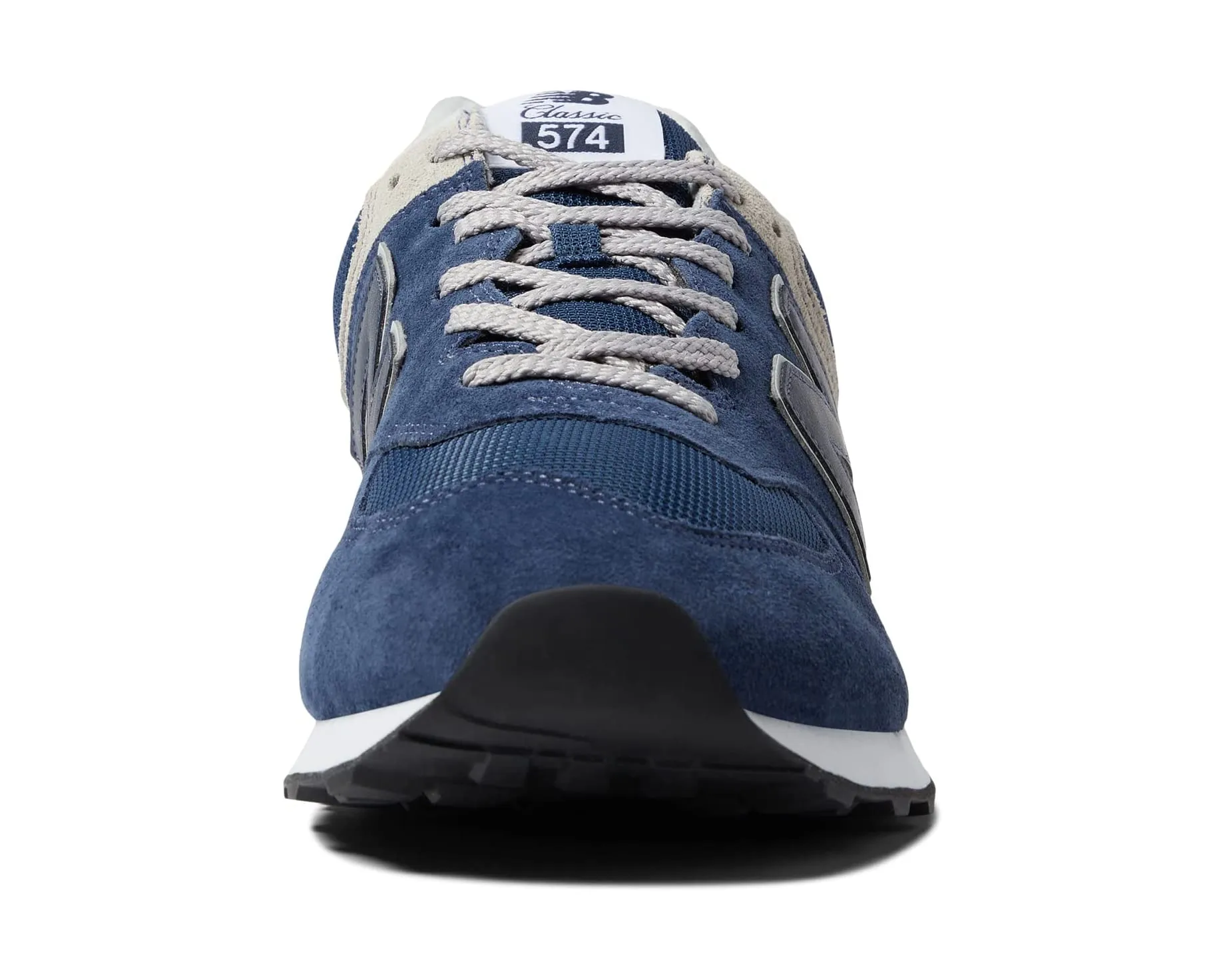 New Balance Men's Classic Traditionnels 574 Navy/Beige Suede Shoes