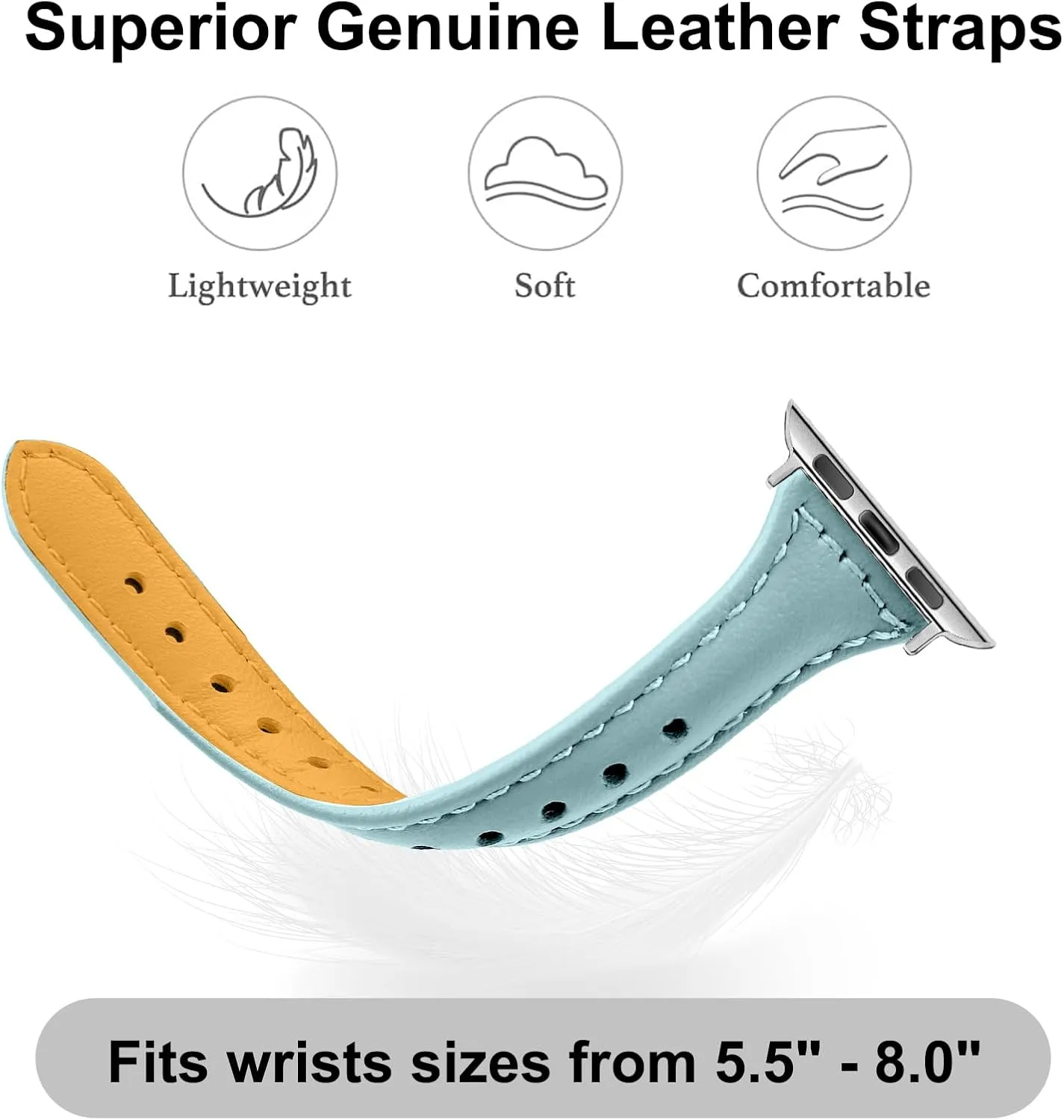 OULUCCI Leather Bands Compatible Apple Watch Bands For Women 38mm 40mm 41mm 42mm 44mm 45mm 46mm 49mm, Top Grain Leather iWatch Bands For Women SE SE2 Series 10 9 8 7 6 5 4 3 2 1