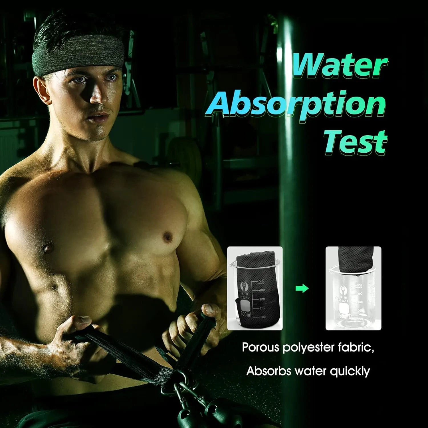 Sweatbands Sports Headband for Men & Women, Moisture Wicking Hairband Athletic Towel Headbands Cotton Head Sweat Bands for Running, Cycling, Yoga, Spa