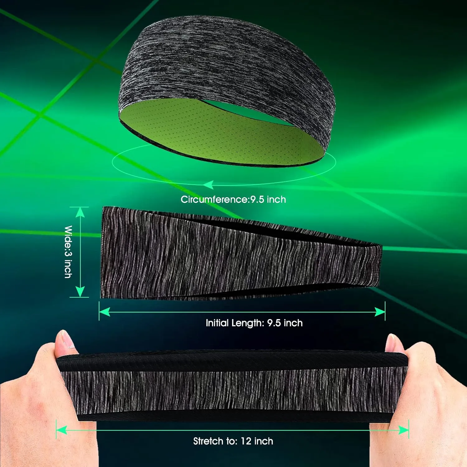 Sweatbands Sports Headband for Men & Women, Moisture Wicking Hairband Athletic Towel Headbands Cotton Head Sweat Bands for Running, Cycling, Yoga, Spa