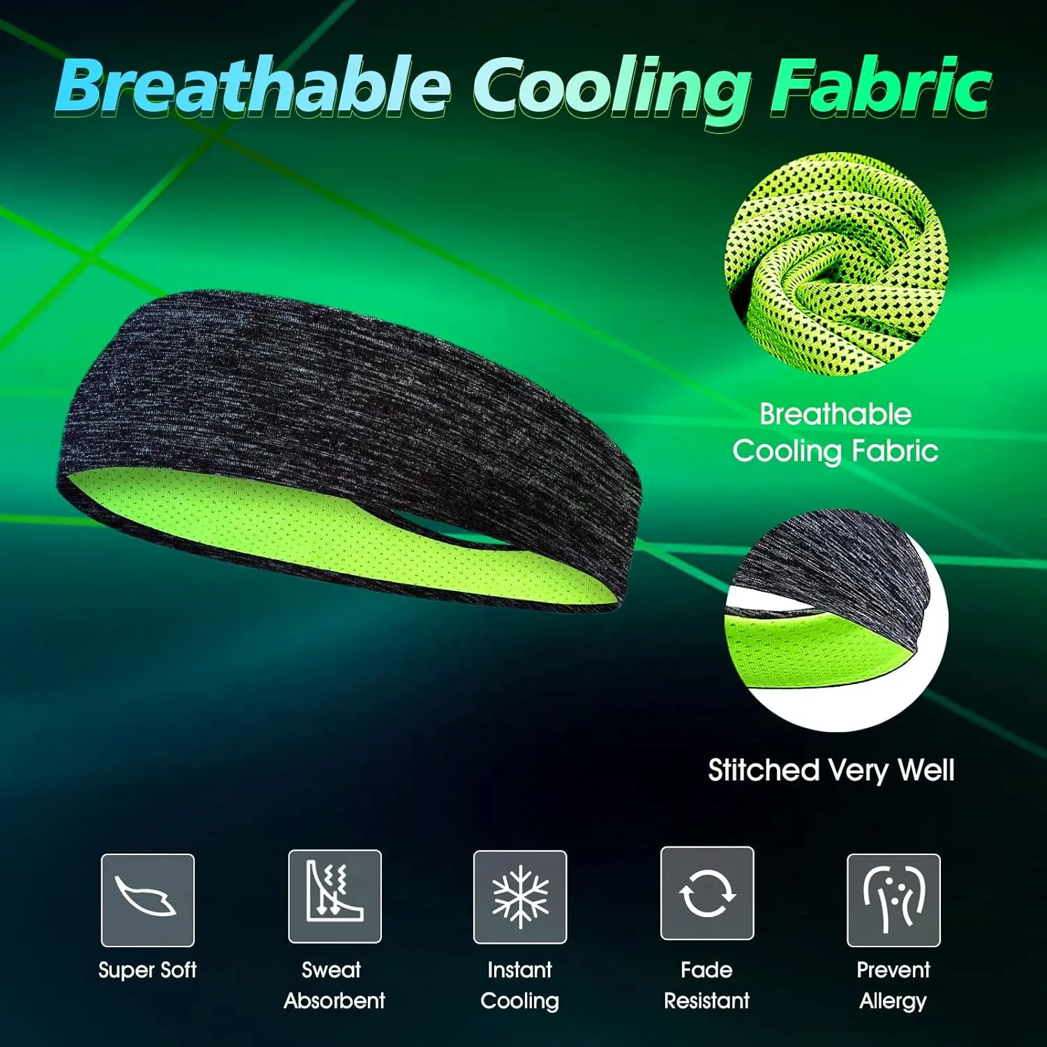 Sweatbands Sports Headband for Men & Women, Moisture Wicking Hairband Athletic Towel Headbands Cotton Head Sweat Bands for Running, Cycling, Yoga, Spa