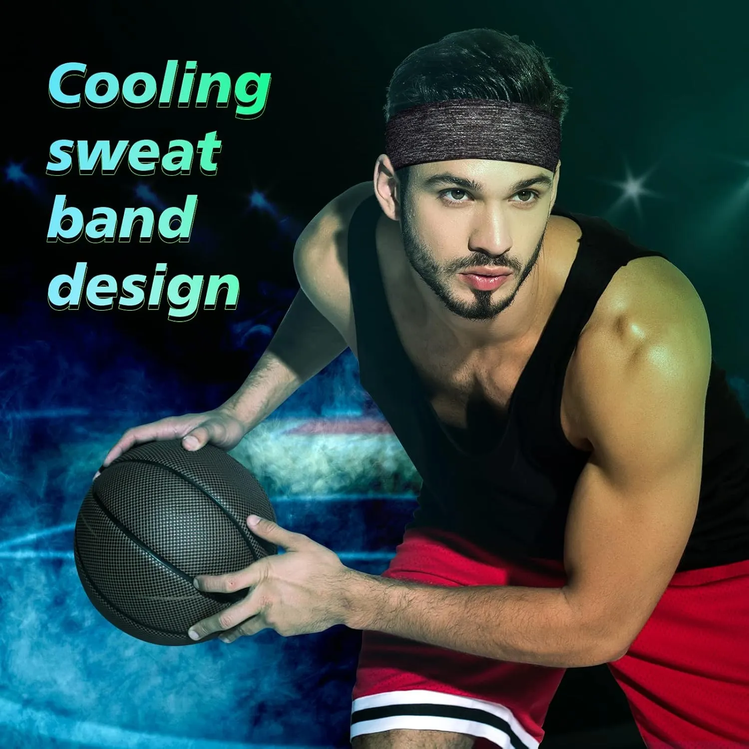 Sweatbands Sports Headband for Men & Women, Moisture Wicking Hairband Athletic Towel Headbands Cotton Head Sweat Bands for Running, Cycling, Yoga, Spa